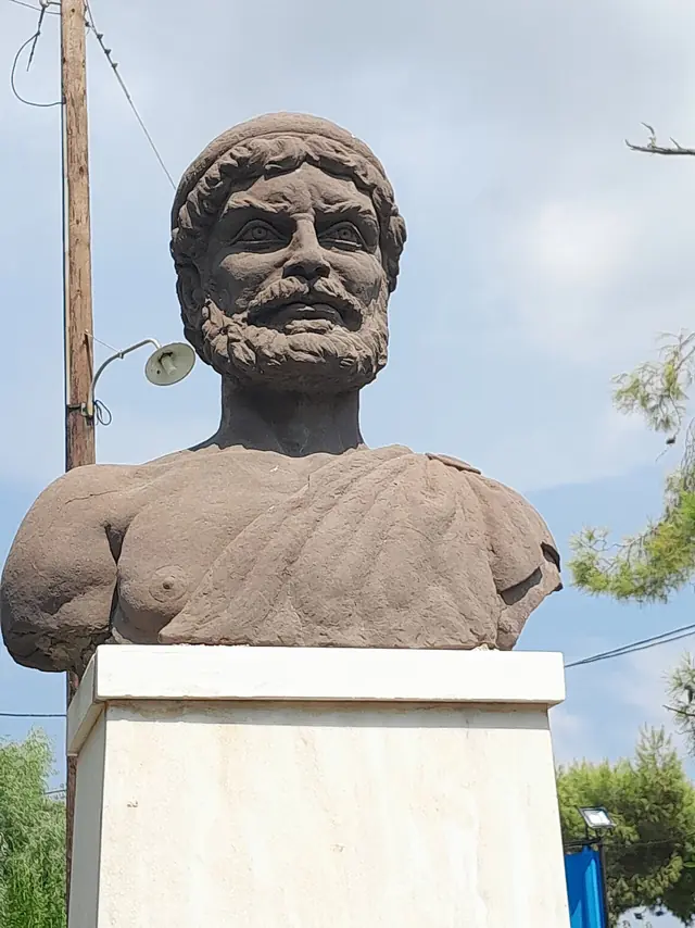 Bust of Odysseus in Stauros, Ithaca 04