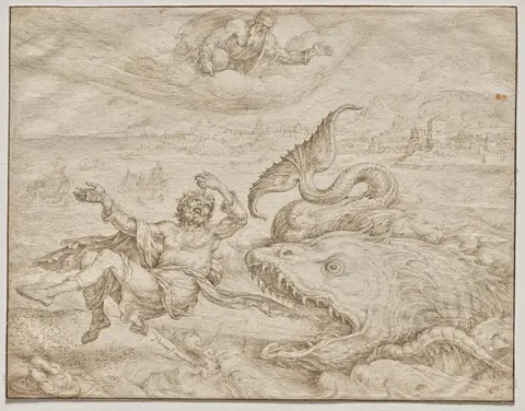 Jonah Cast Out by the Whale onto the Shore of Nineveh