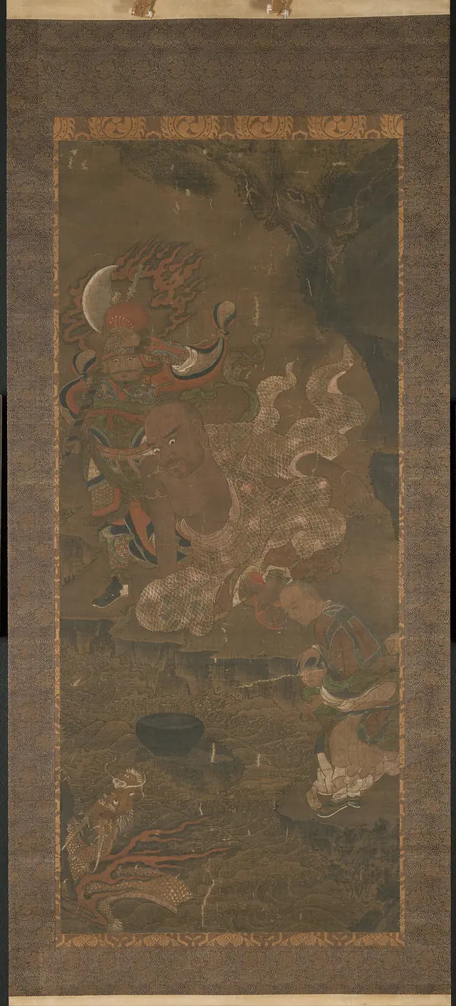 Arhat Taming the Dragon title QS:P1476,en:"Arhat Taming the Dragon" label QS:Len,"Arhat Taming the Dragon"