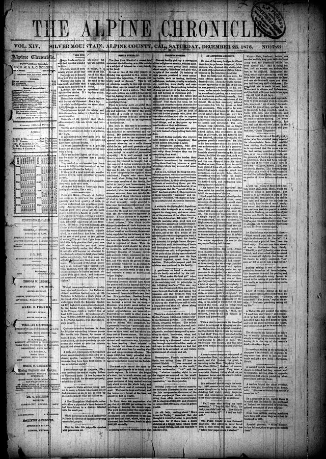 The Alpine Chronicle 1876-12-23