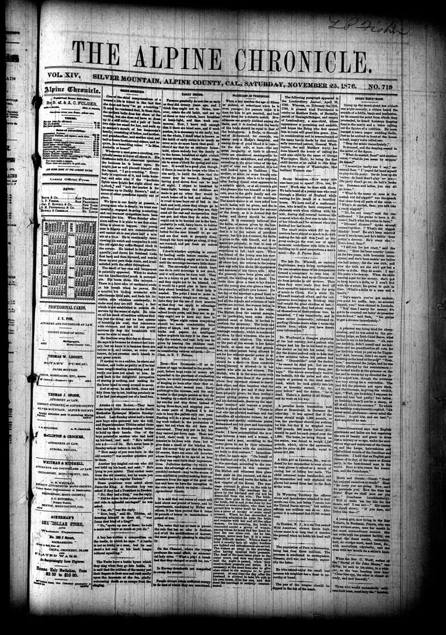 The Alpine Chronicle 1876-11-25