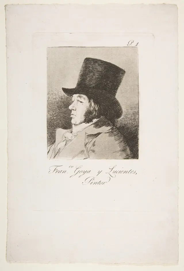 Self-Portrait; Plate 1 from "Los Caprichos"