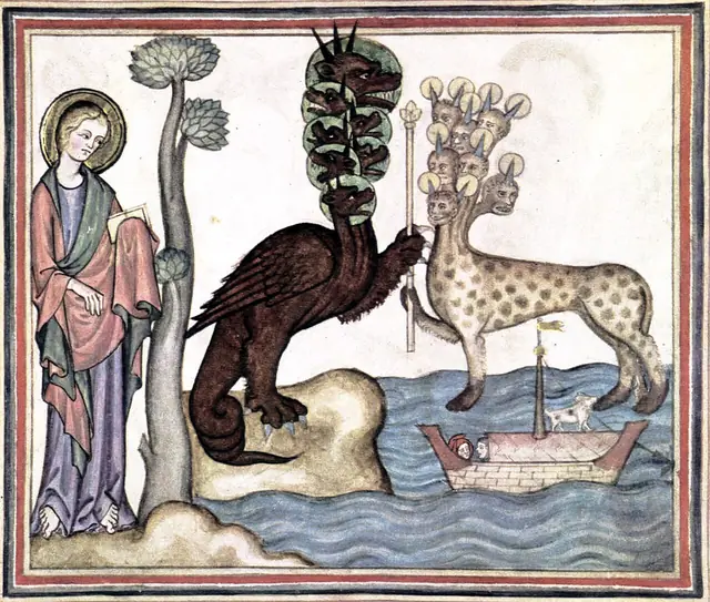 Cloisters Apocalypse - Dragon giving the sceptor