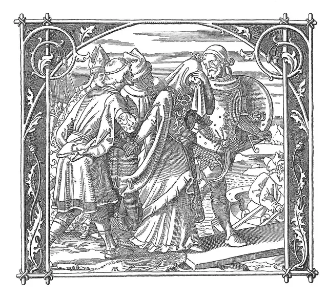 Alfred Rethel - Die Nibelungen 01 Kriemhildens Abschied