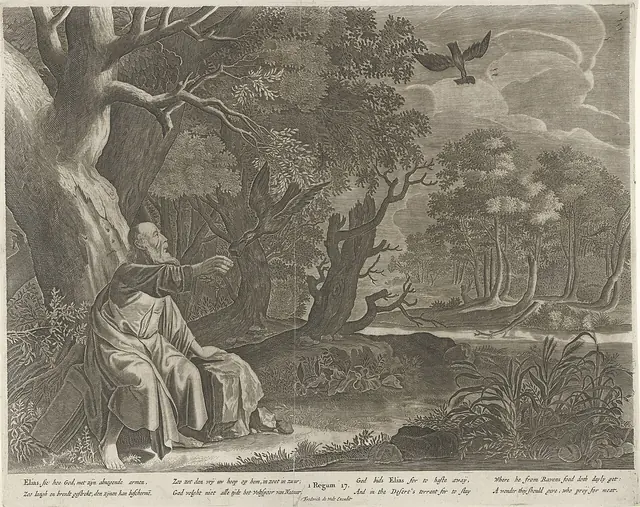 Elia gevoed door de raven, RP-P-1889-A-14978
