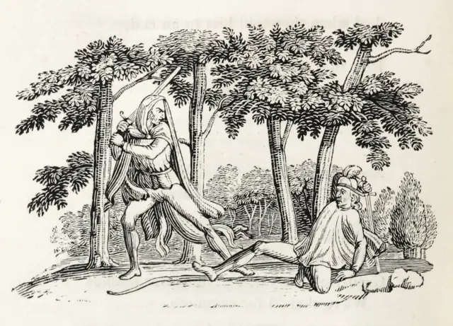 Robin Hood and guy of Gisborne Bewick 1832