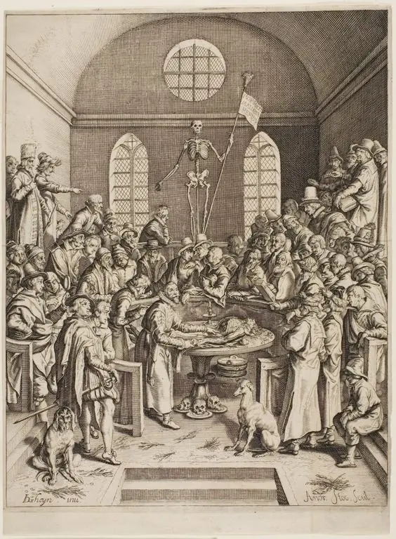 A depiction of an anatomical theatre