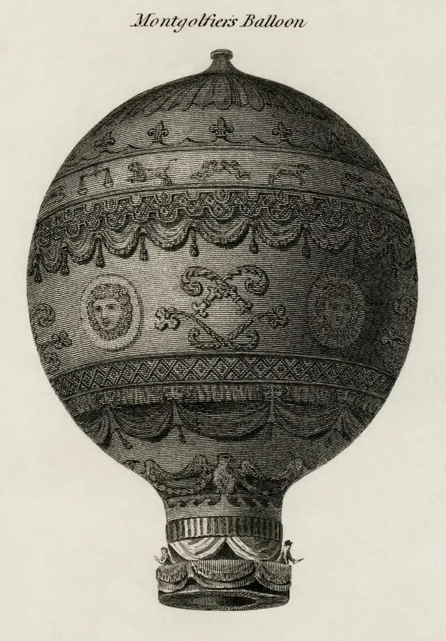 "Montgolfier's Balloon" detail, Aeronautics2 (cropped)