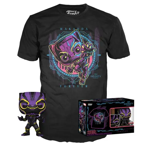 Set figura POP & Tee Marvel Wakanda Forever Black Panther Exclusive
