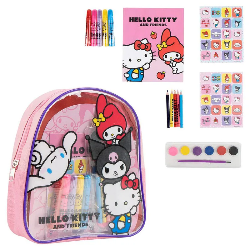 Set papeleria mochila Hello Kitty and Friends