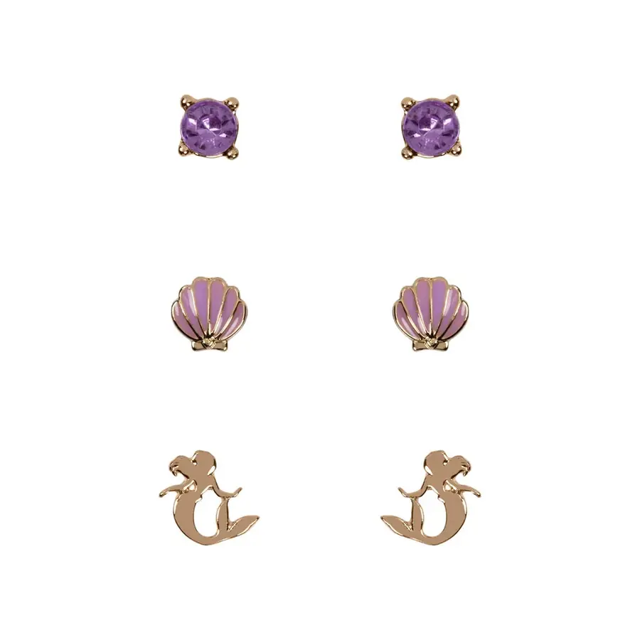 Set 3 Pares de pendientes La Sirenita Disney