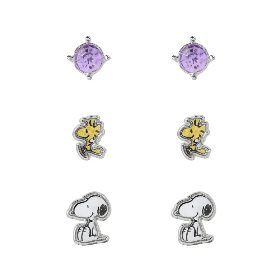 Set 3 Pares de pendientes Snoopy