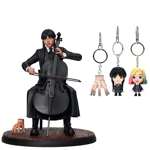 Figura Miercoles Violonchelo + Llavero Wednesday
