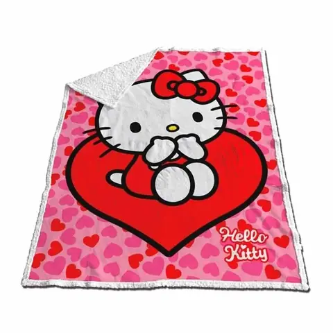 Manta coralina sherpa Hello Kitty 120x150cm