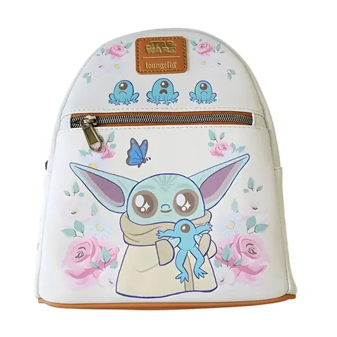 Loungefly Star Wars Lucas Grogu With Frogs Brown Trim backpack 26cm