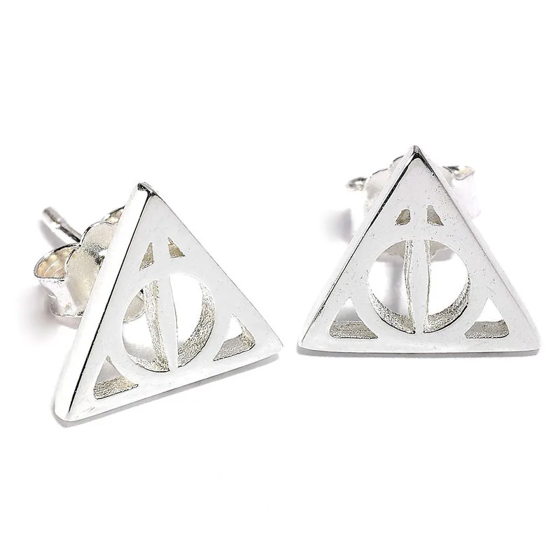 Pendientes Deathly Hallows plata